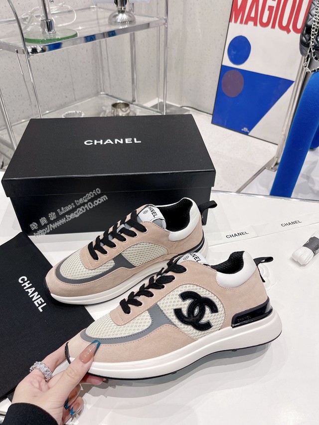 Chanel香奈兒2022早春新款松糕厚底漁夫鞋帆布鞋增高板鞋 dx3028